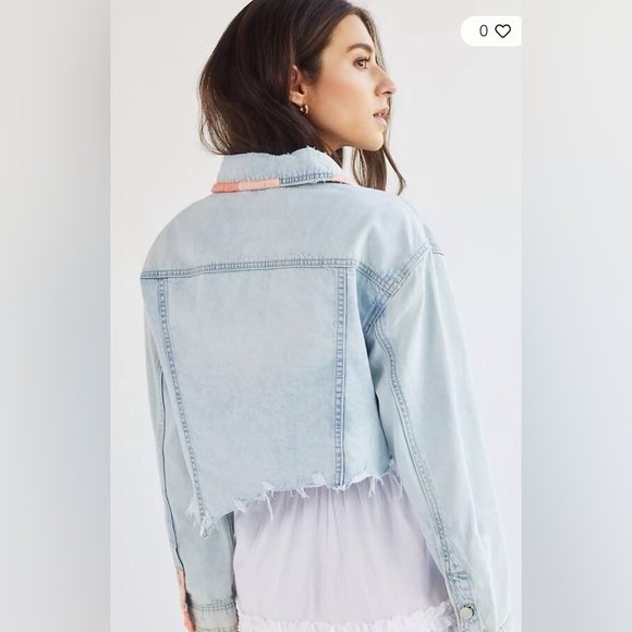 NWT! Women’s Anthropologie Pilcro Ultra Cropped Distressed Jean Jacket - Picture 2 of 12
